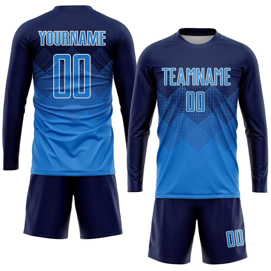 Custom Soccer Jersey - Navy Powder Blue-White Sublimation product image 4