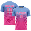 Custom Soccer Jersey - Light Blue Pink-White Sublimation product image 1