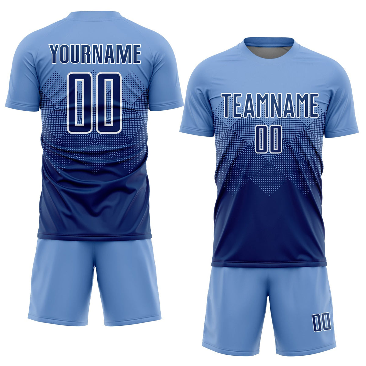 Custom Soccer Jersey - Light Blue Navy-White Sublimation product image 2