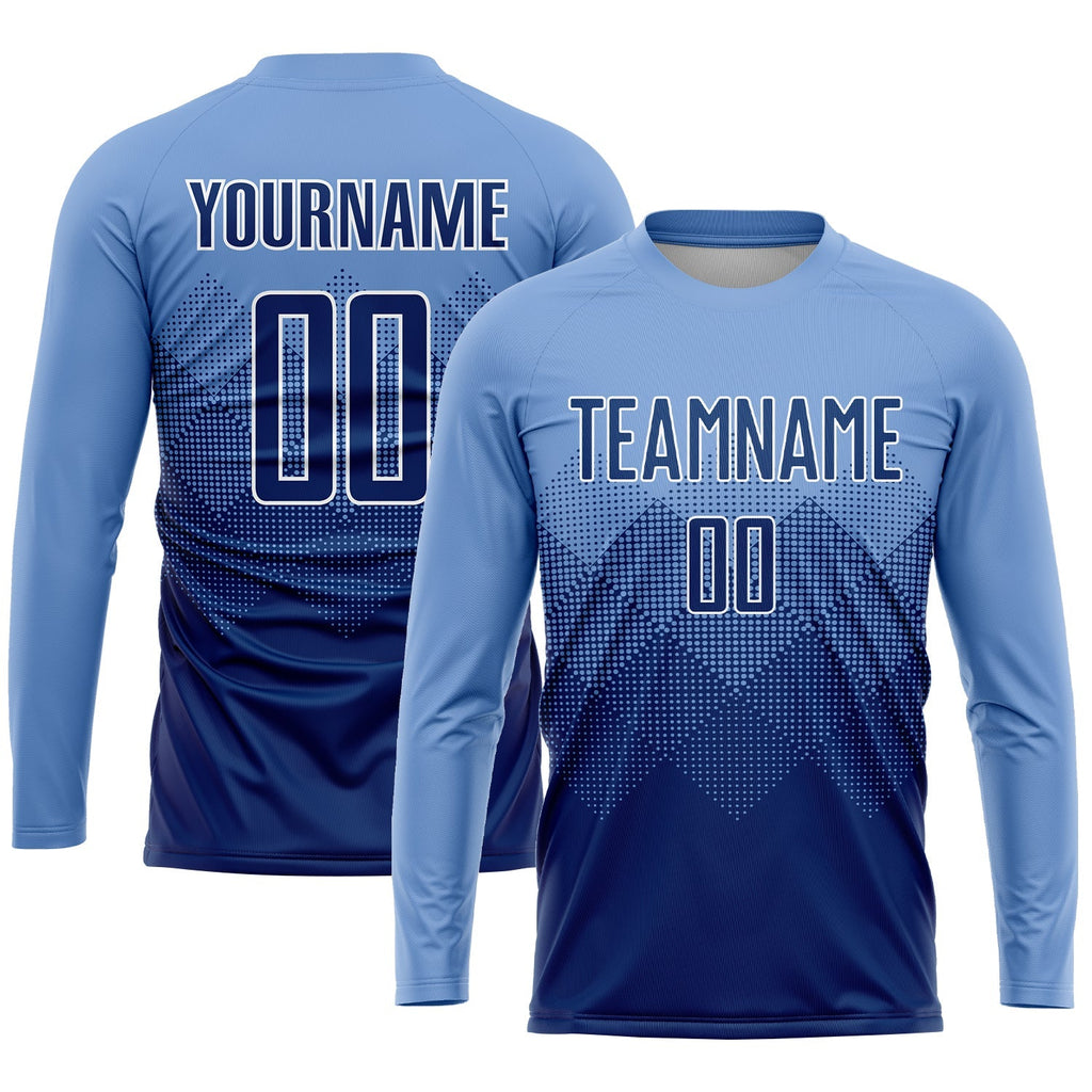 Custom Soccer Jersey - Light Blue Navy-White Sublimation product image 3