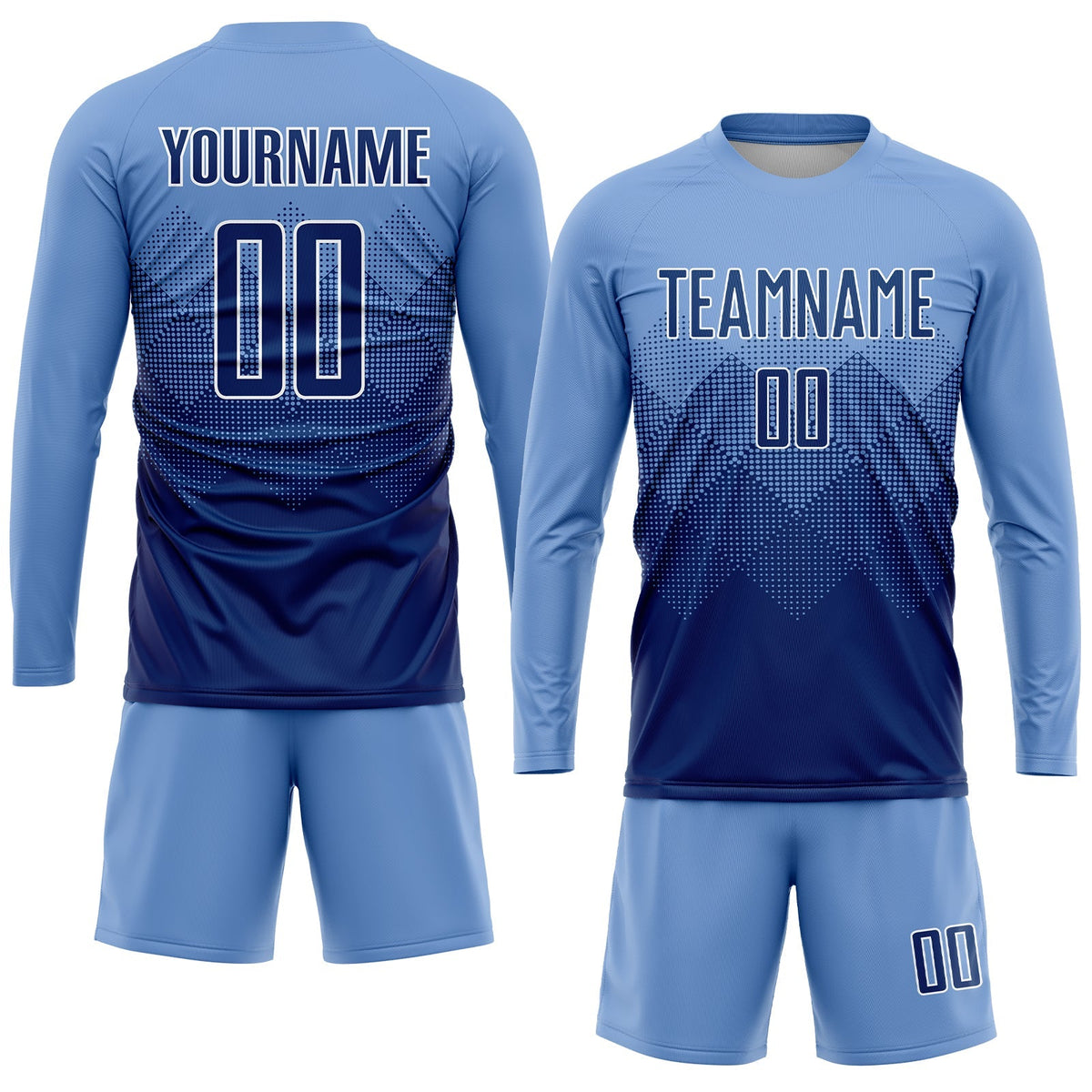 Custom Soccer Jersey - Light Blue Navy-White Sublimation product image 4