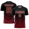 Custom Soccer Jersey - Black Maroon-Cream Pinstripe Fade product image 1