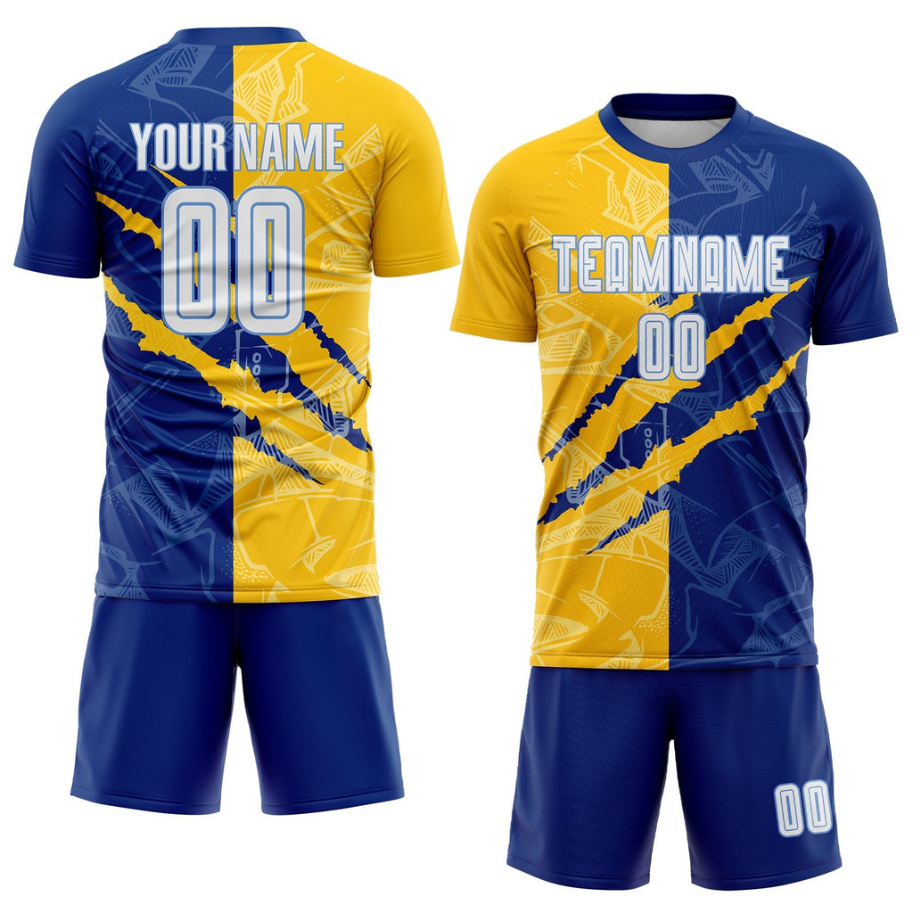 Custom Soccer Jersey - Graffiti Pattern White Royal product image 2