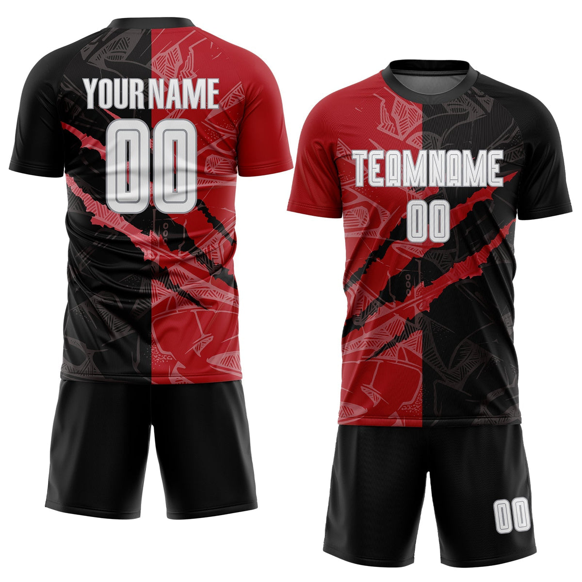 Custom Soccer Jersey - Graffiti Pattern White Black product image 2