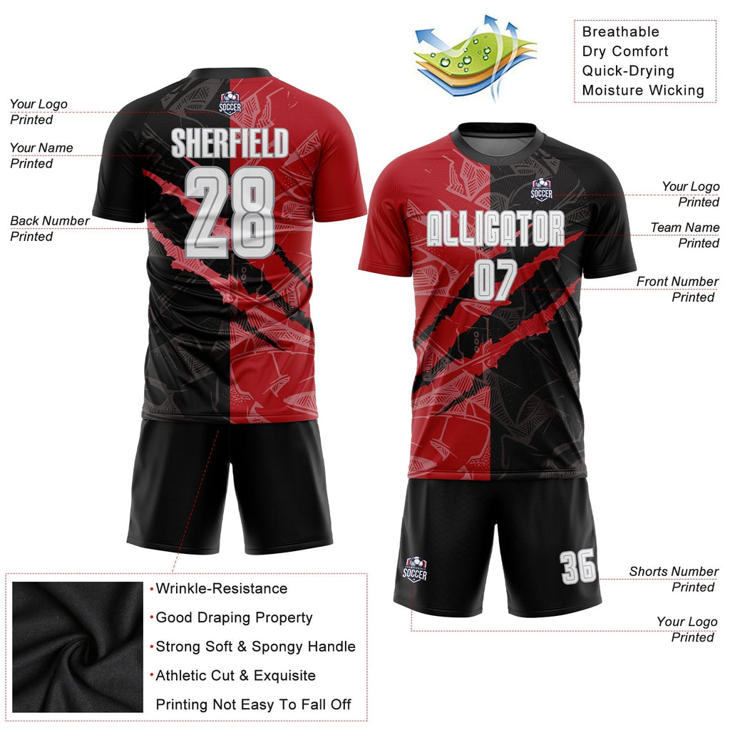 Custom Soccer Jersey - Graffiti Pattern White Black product image 3