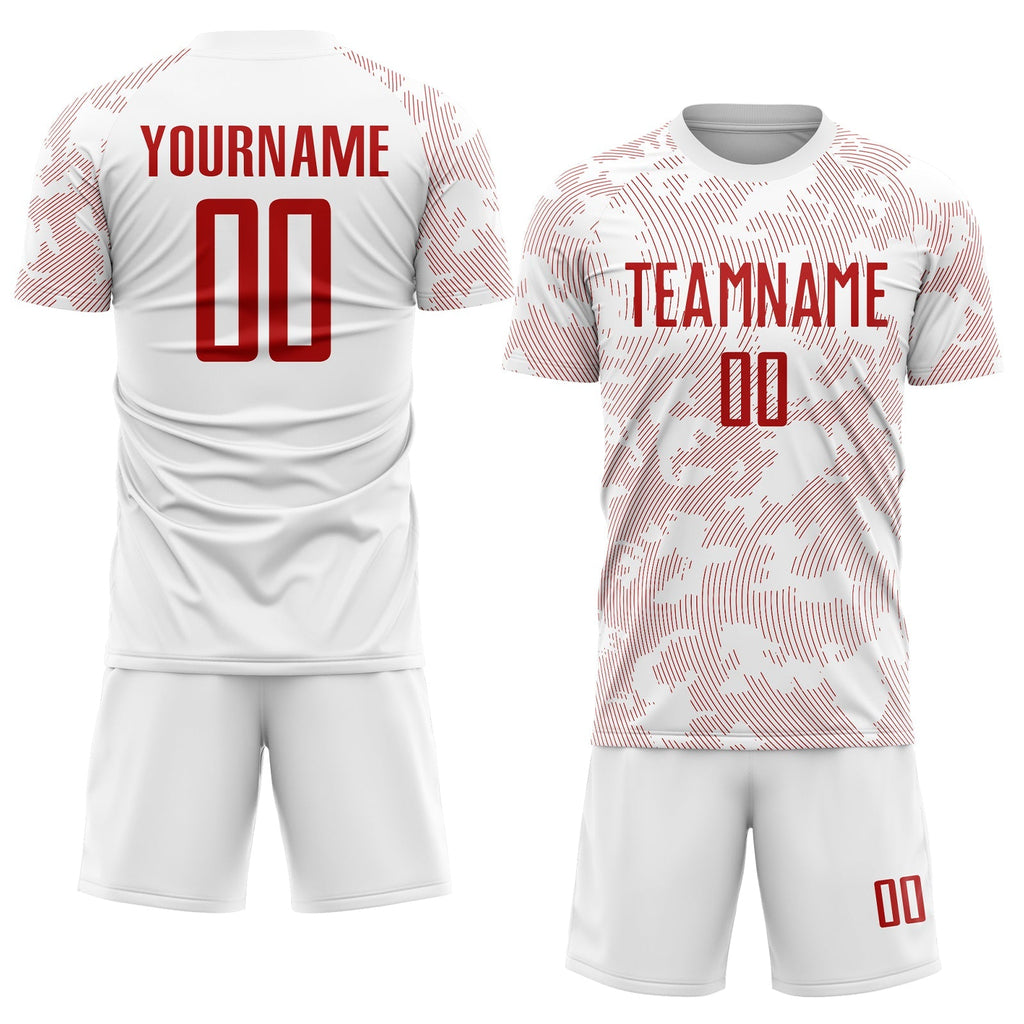 Custom Soccer Jersey - White Red Sublimation Uniform product image 2