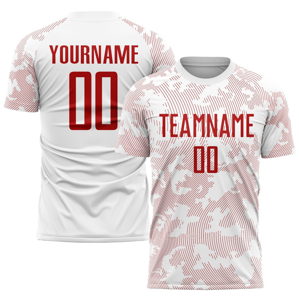 Custom Soccer Jersey - White Red Sublimation Uniform product image 1