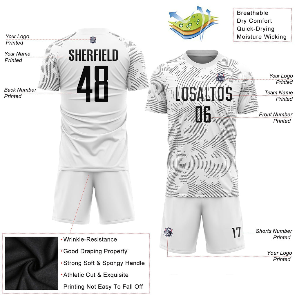 Custom Soccer Jersey - White Black Sublimation Uniform product image 4