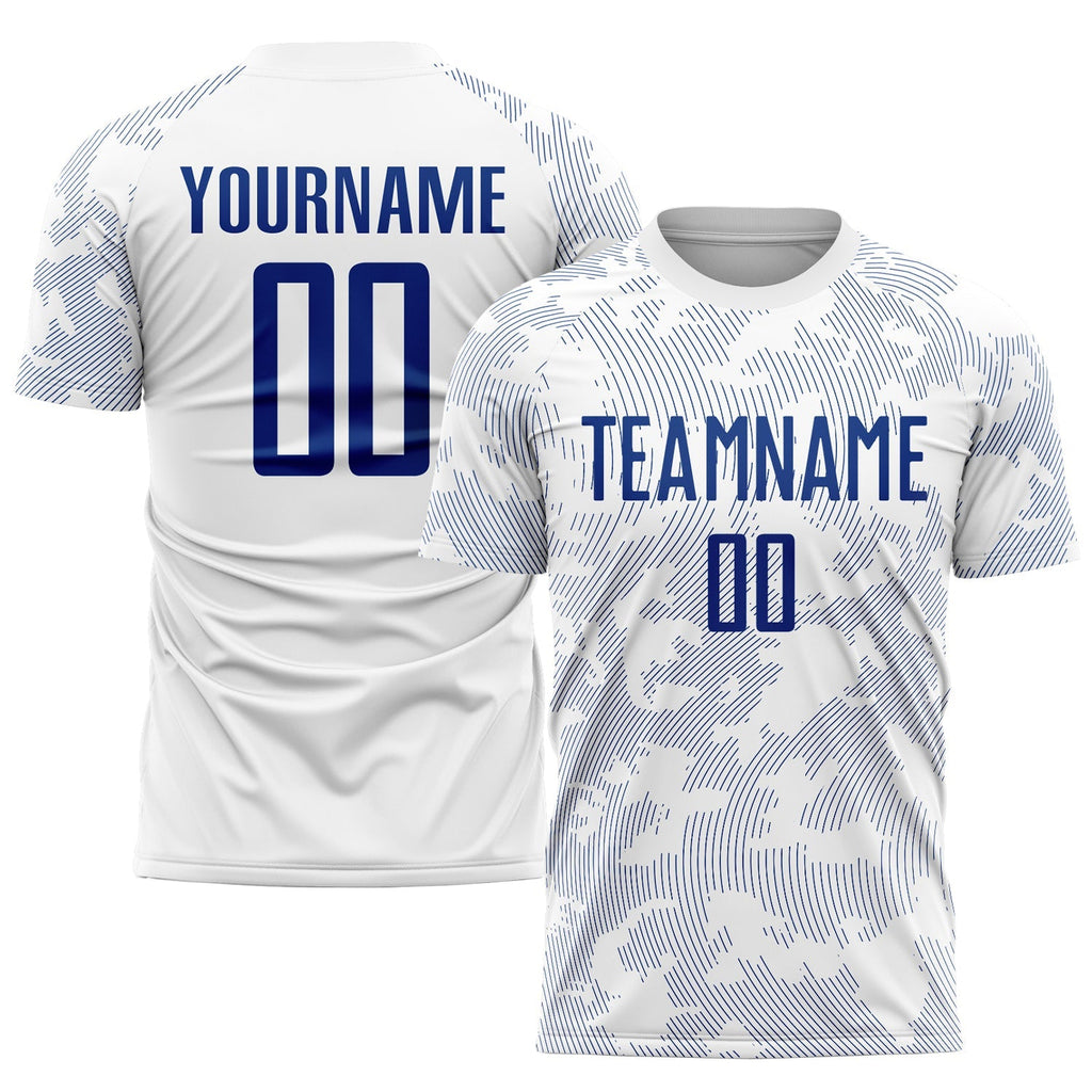Custom Soccer Jersey - White Royal Sublimation Uniform product image 1