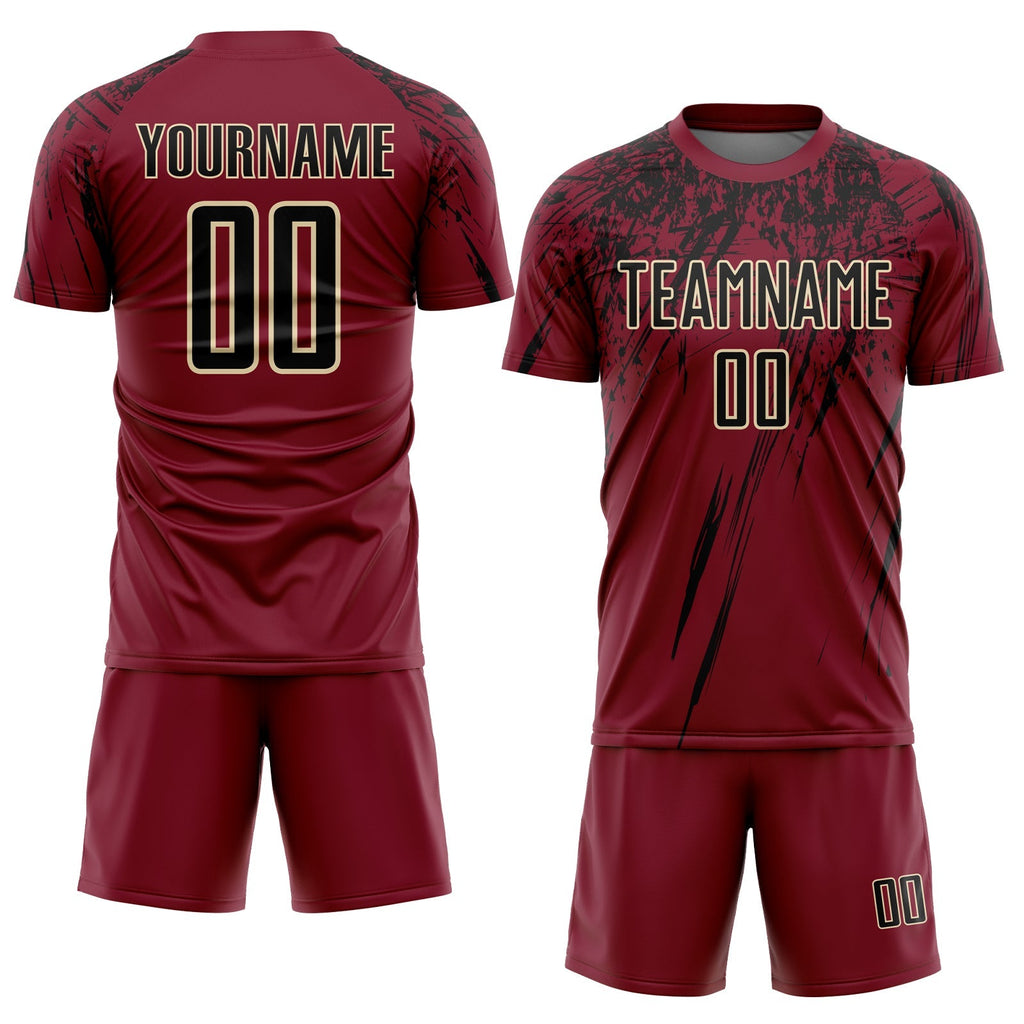 Custom Soccer Jersey - Crimson Black-Cream Sublimation product image 2