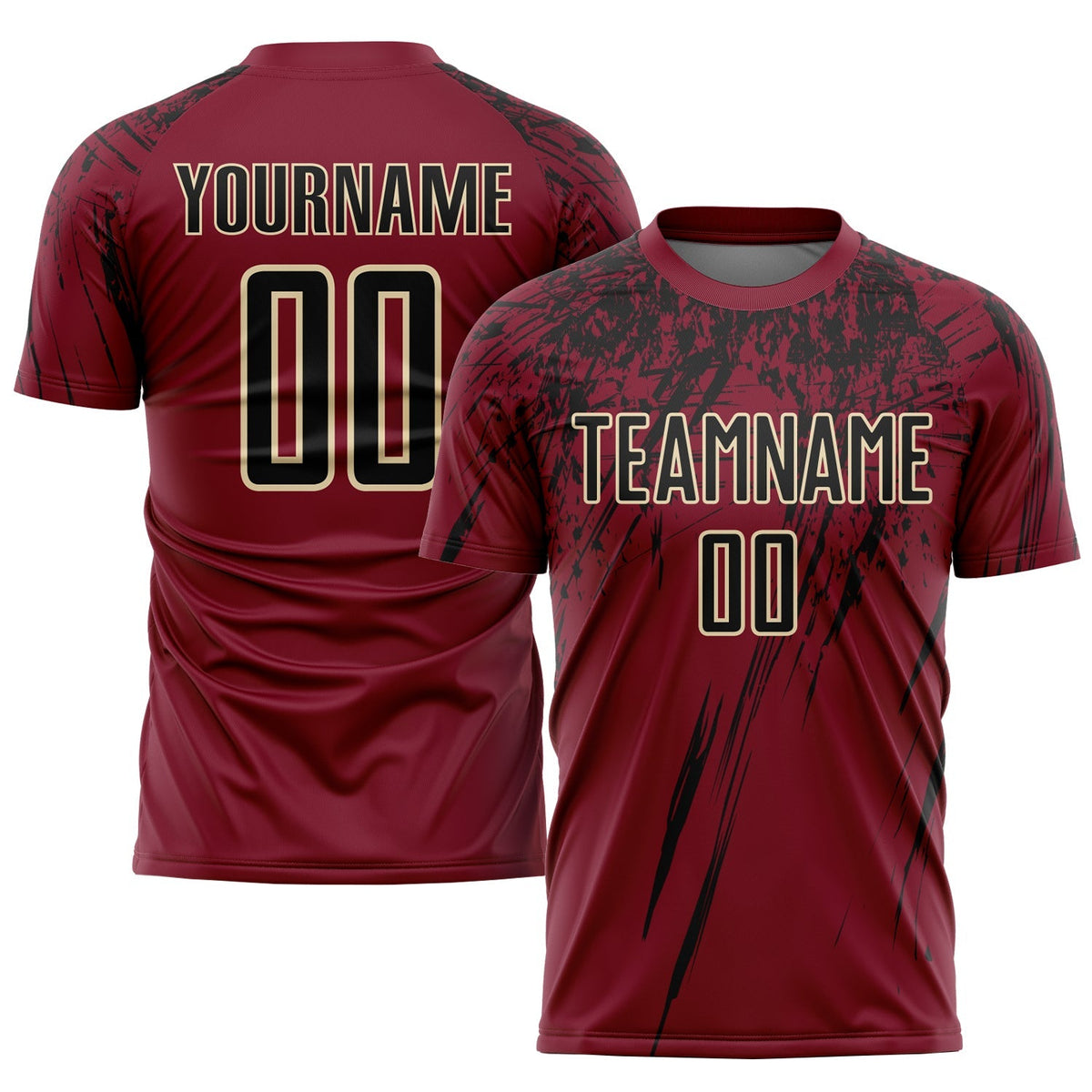 Custom Soccer Jersey - Crimson Black-Cream Sublimation product image 1