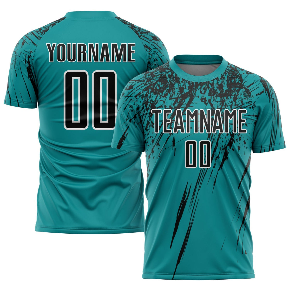 Custom Soccer Jersey - Teal Black-White Sublimation Uniform product image 1