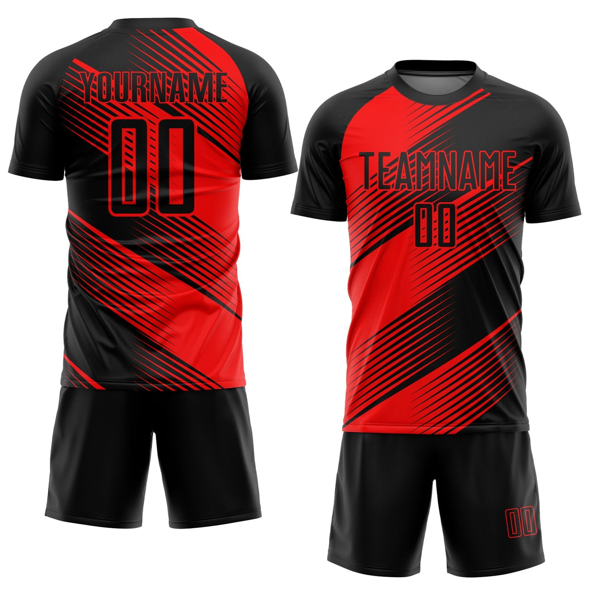 Custom Soccer Jersey - Red Black Sublimation Uniform product image 2