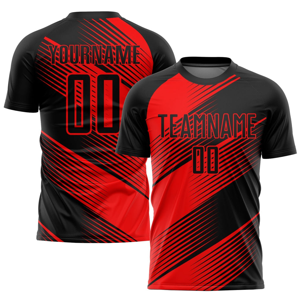 Custom Soccer Jersey - Red Black Sublimation Uniform product image 1