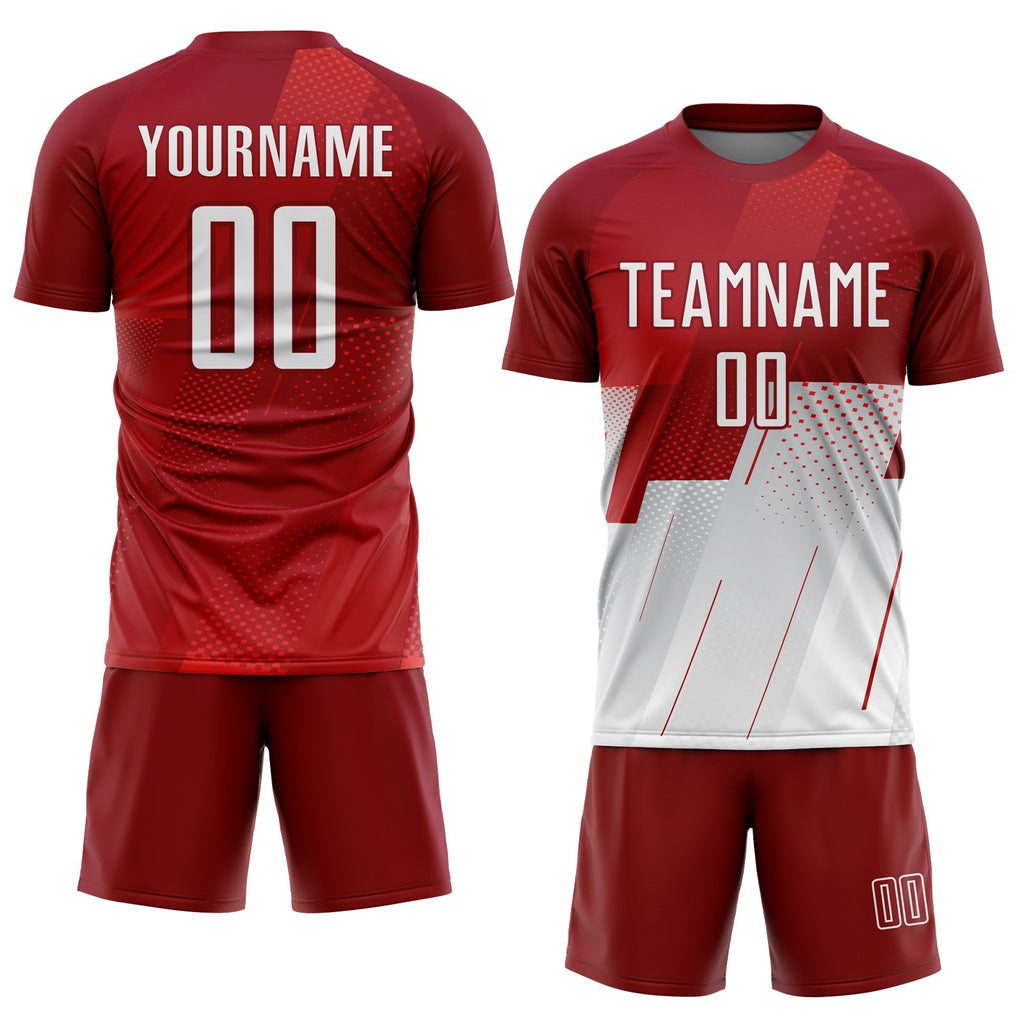 Custom Soccer Jersey - Red White Sublimation Uniform product image 2