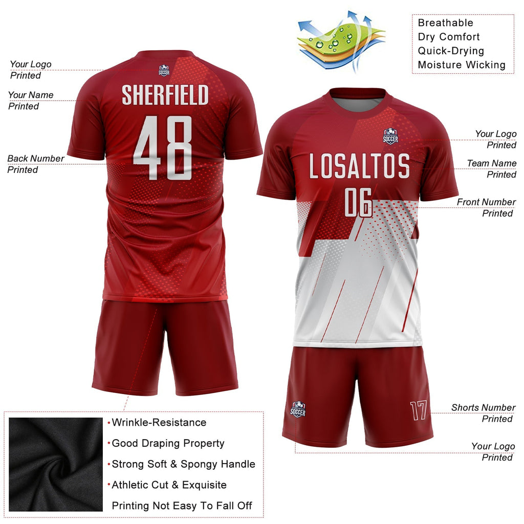 Custom Soccer Jersey - Red White Sublimation Uniform product image 3