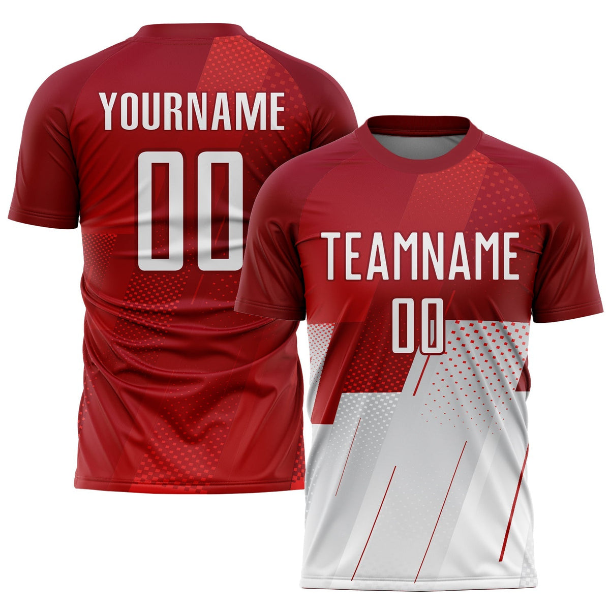 Custom Soccer Jersey - Red White Sublimation Uniform product image 1