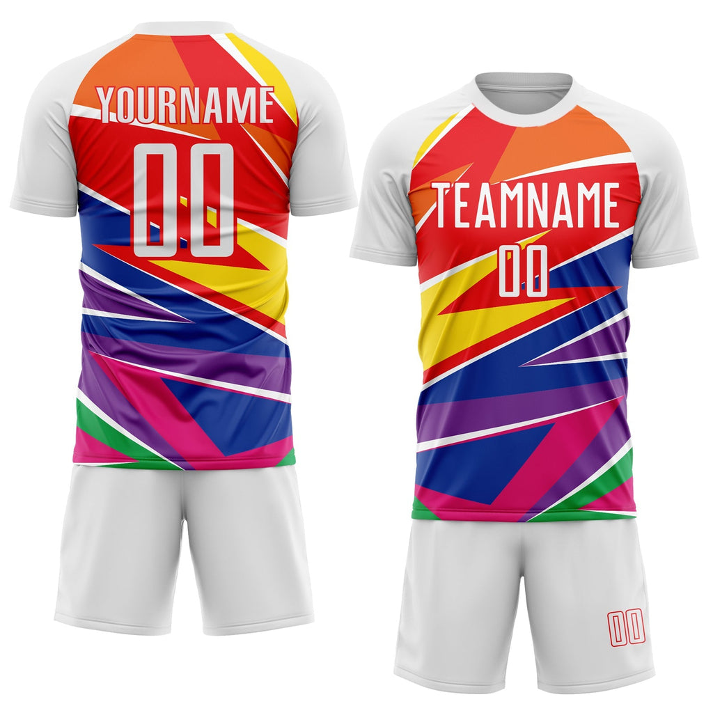 Custom Soccer Jersey - Figure White-Red Sublimation Uniform product image 2