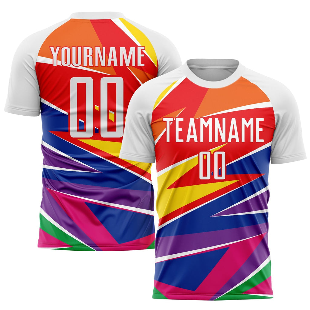 Custom Soccer Jersey - Figure White-Red Sublimation Uniform product image 1