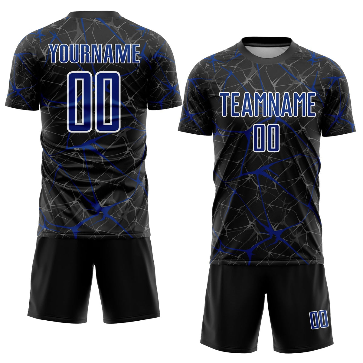 Custom Soccer Jersey - Black Royal-White Sublimation Uniform product image 2