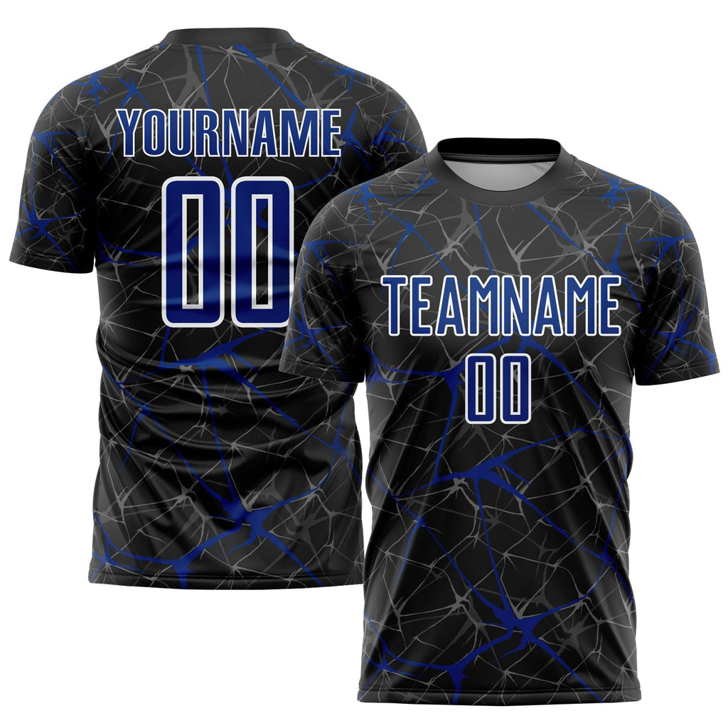Custom Soccer Jersey - Black Royal-White Sublimation Uniform product image 1