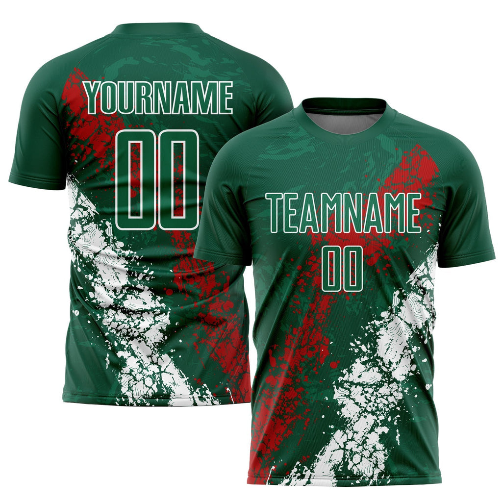 Custom Soccer Jersey - Green Red-White Sublimation Mexico product image 1