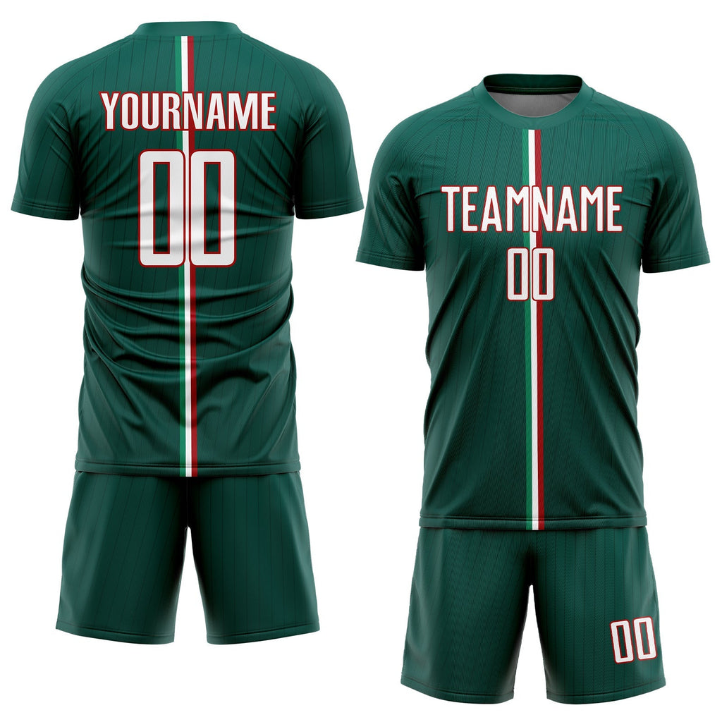 Custom Soccer Jersey - Green White-Red Sublimation Mexico product image 2