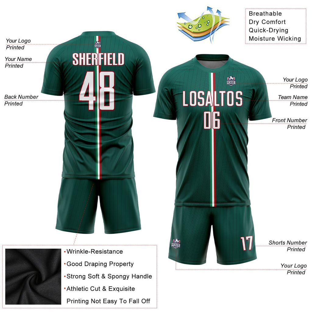 Custom Soccer Jersey - Green White-Red Sublimation Mexico product image 3