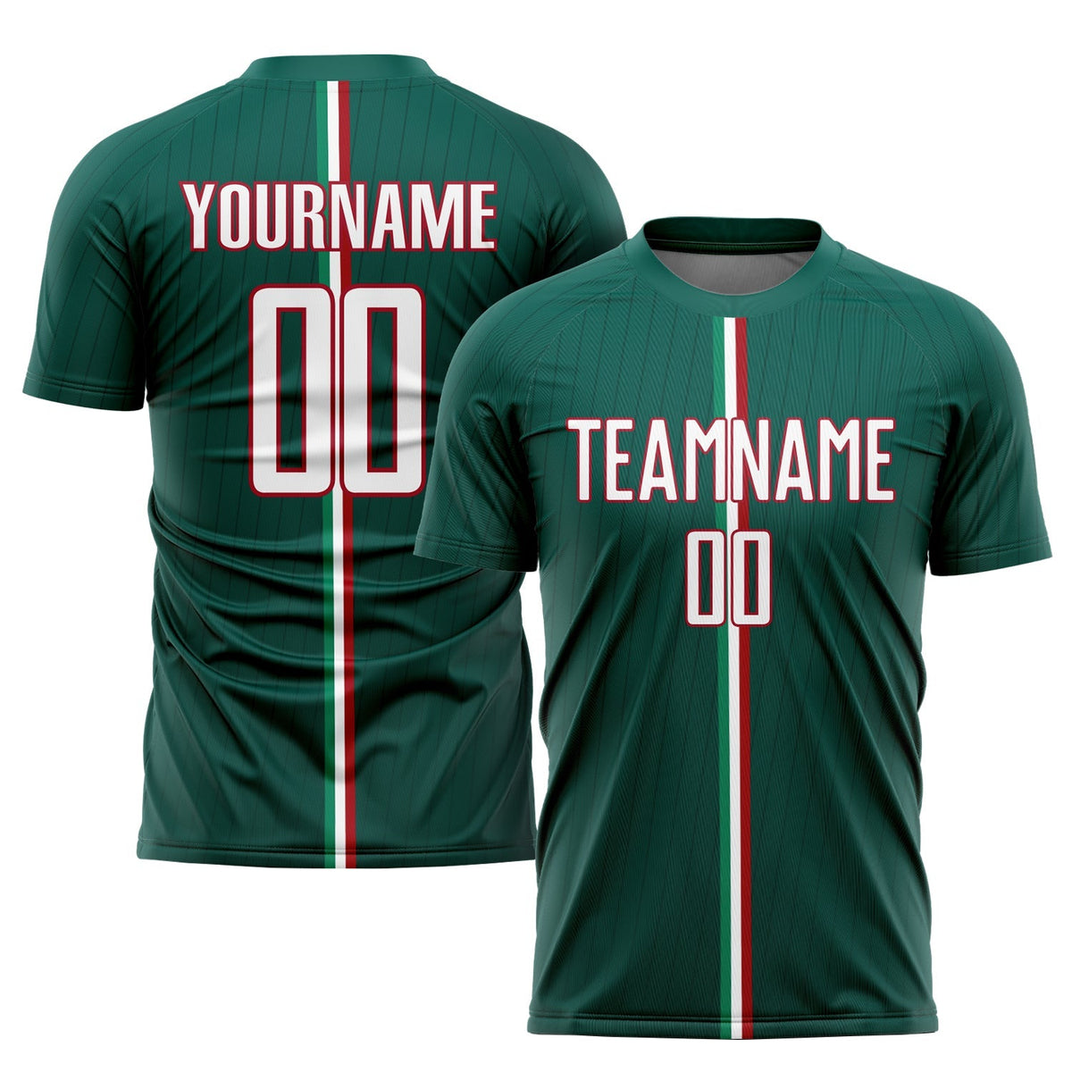 Custom Soccer Jersey - Green White-Red Sublimation Mexico product image 1