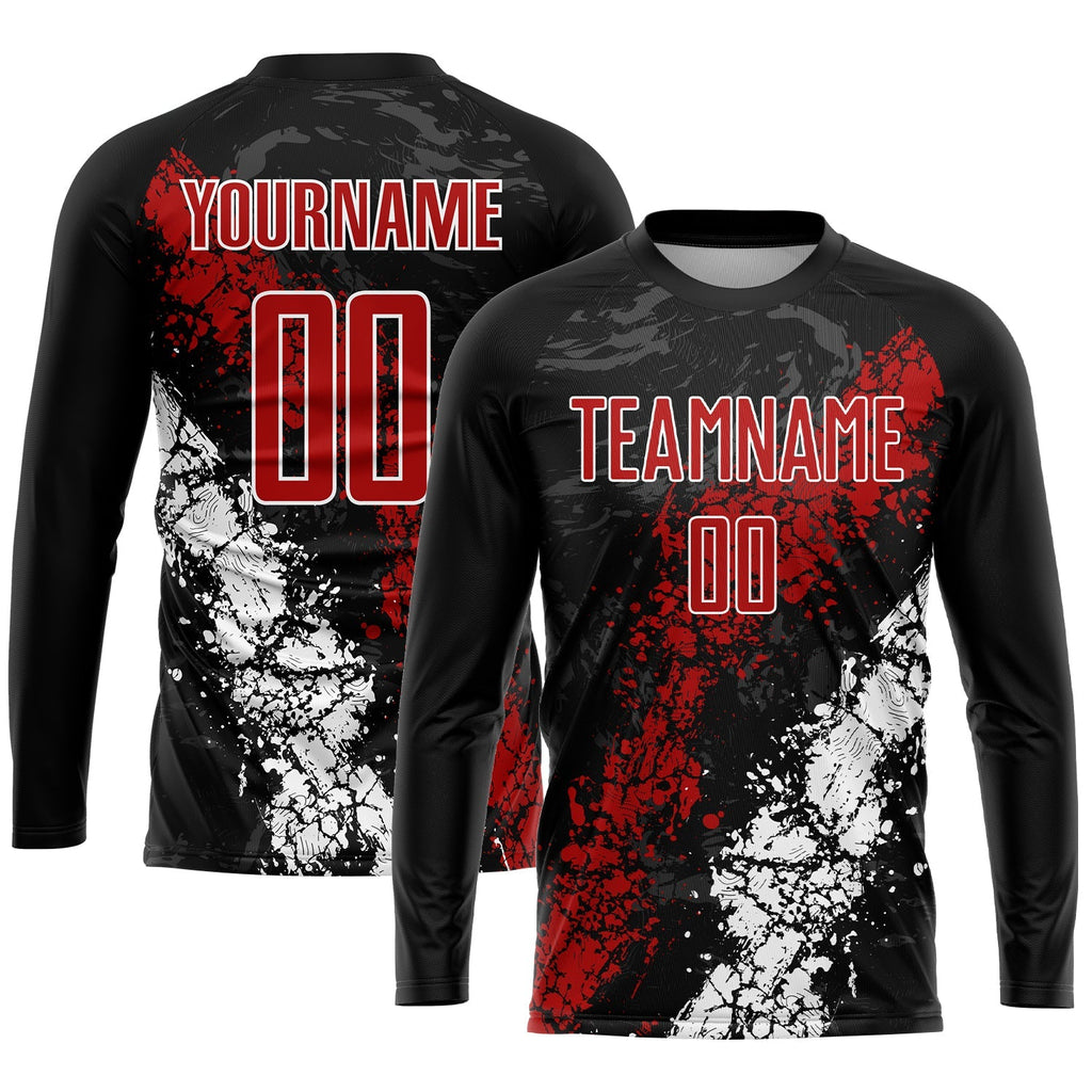 Custom Soccer Jersey - Black Red-White Sublimation Uniform product image 3