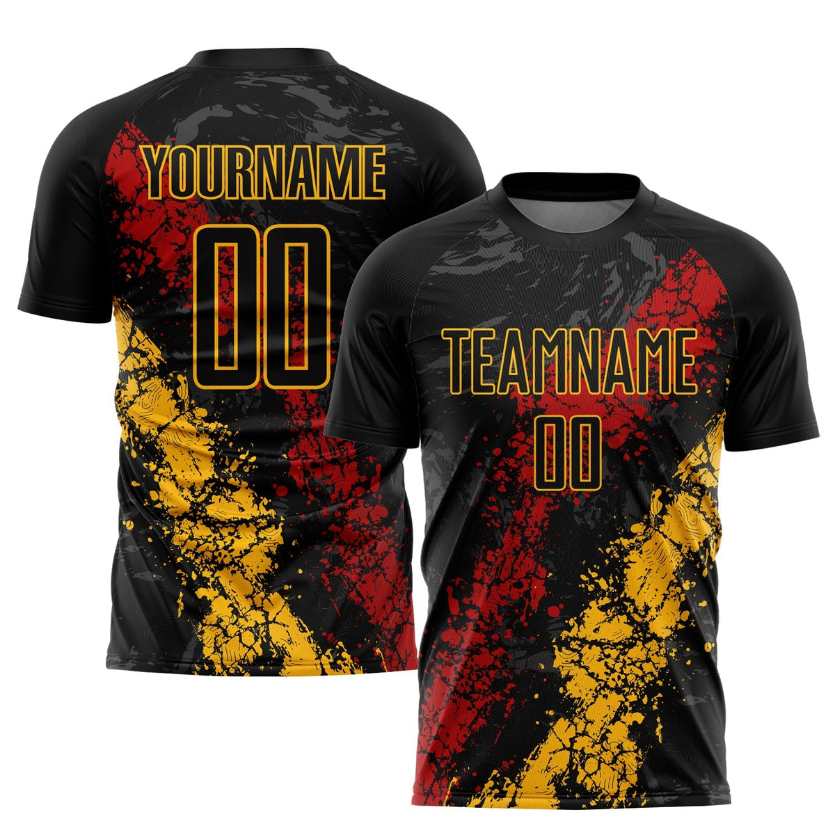 Custom Soccer Jersey - Black Gold-Red Sublimation Uniform product image 1