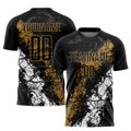 Custom Soccer Jersey - Black Old Gold-White Sublimation product image 1