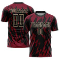 Custom Soccer Jersey - Crimson Black-City Cream Sublimation product image 1