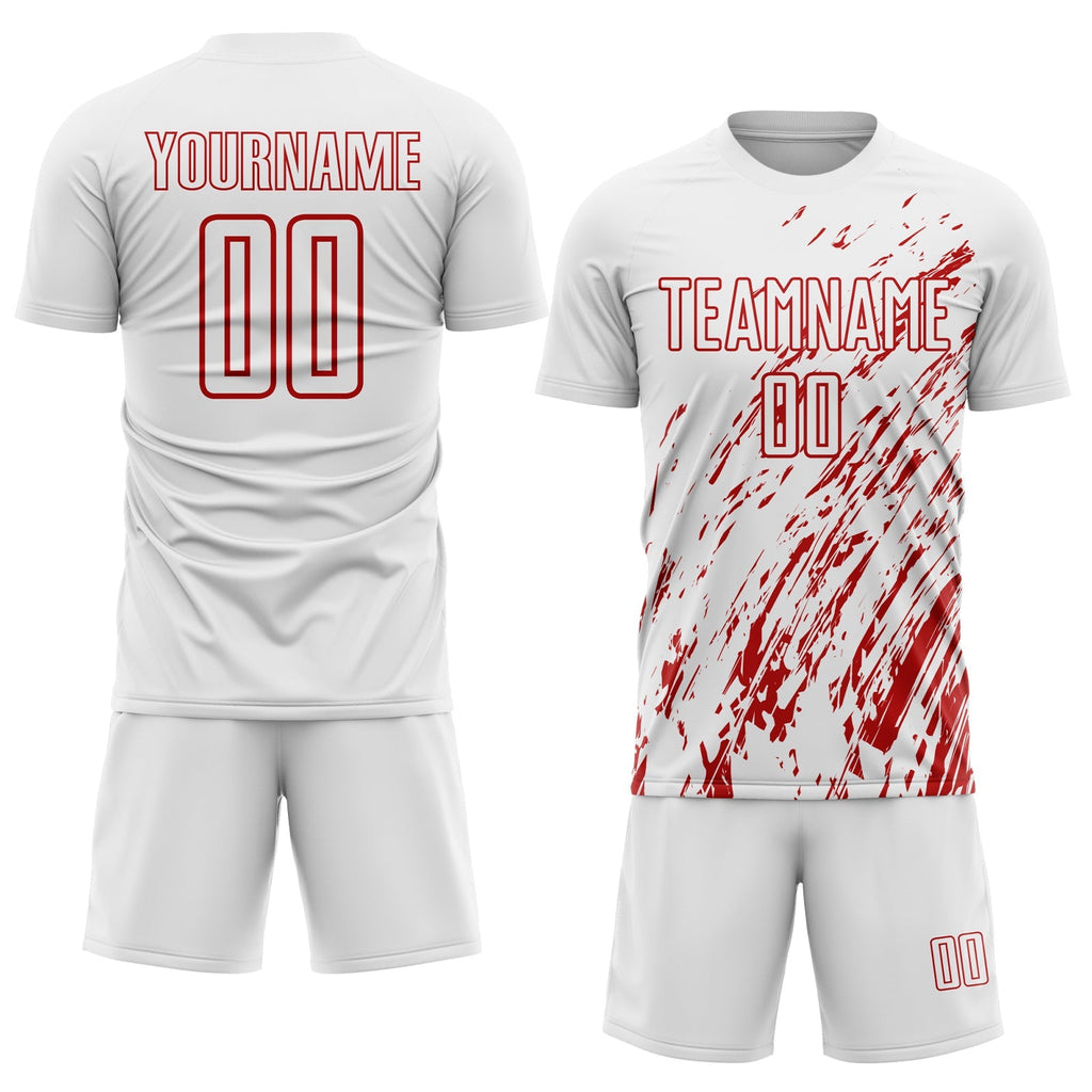 Custom Soccer Jersey - White Red Sublimation Uniform product image 2