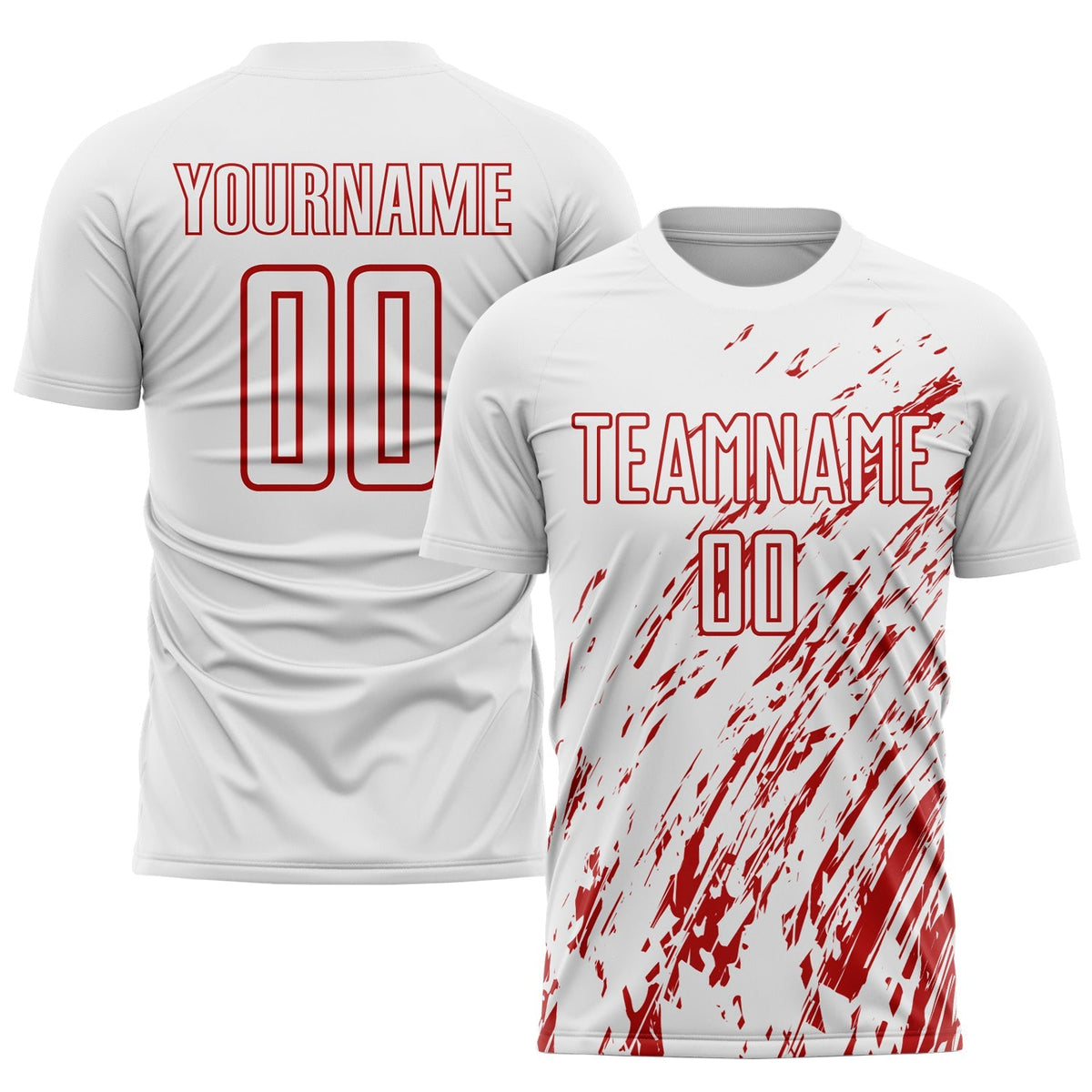 Custom Soccer Jersey - White Red Sublimation Uniform product image 1