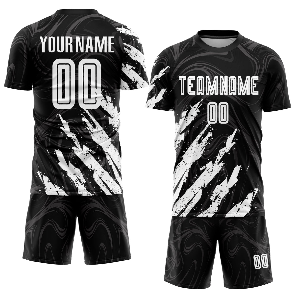 Custom Soccer Jersey - Black White Sublimation Uniform product image 2