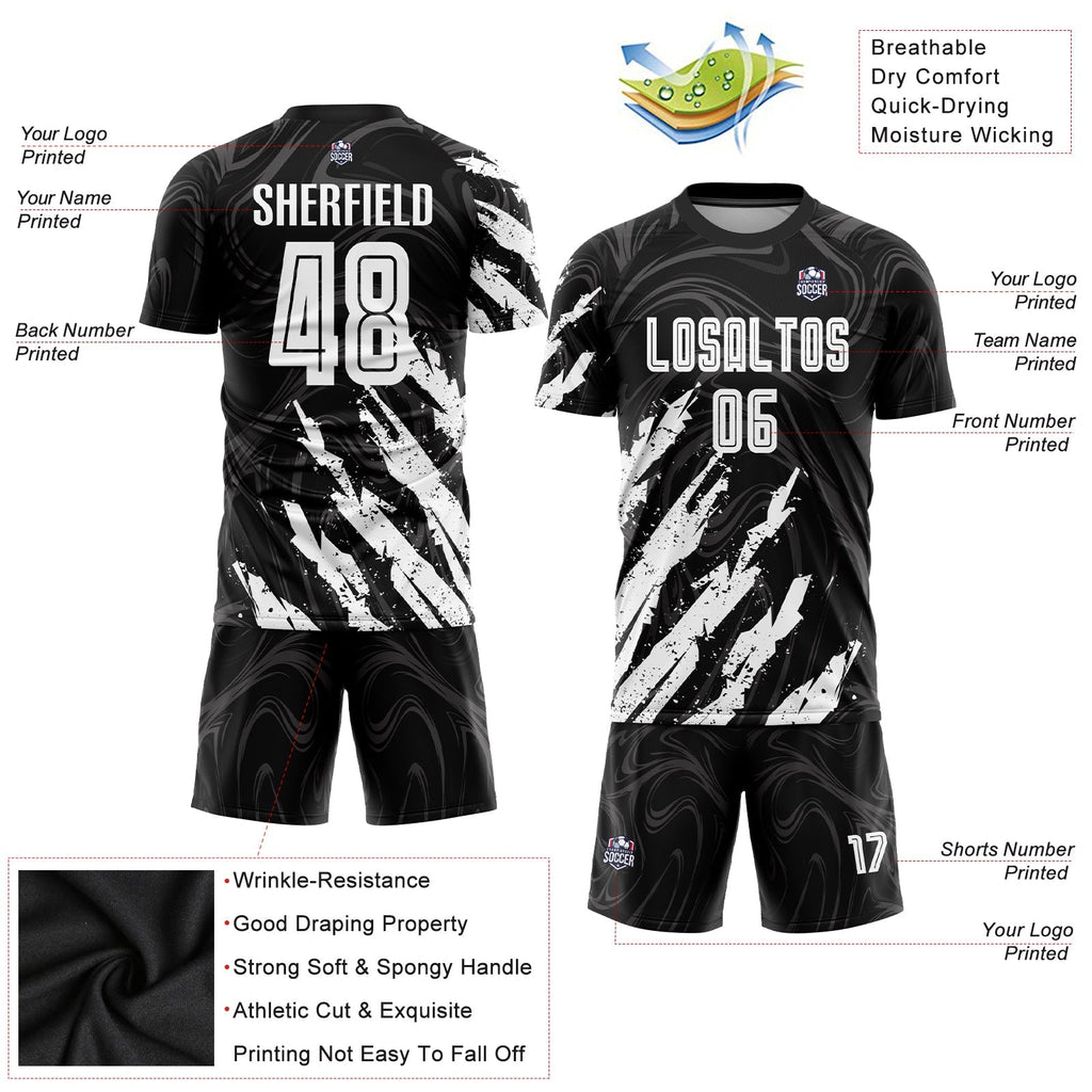 Custom Soccer Jersey - Black White Sublimation Uniform product image 3