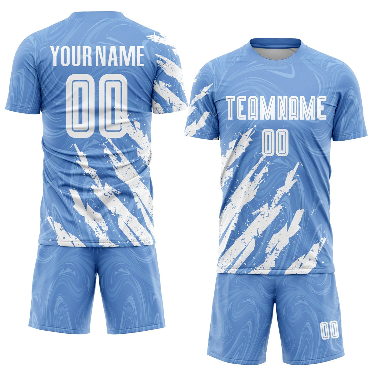 Custom Soccer Jersey - Light Blue White Sublimation Uniform product image 2