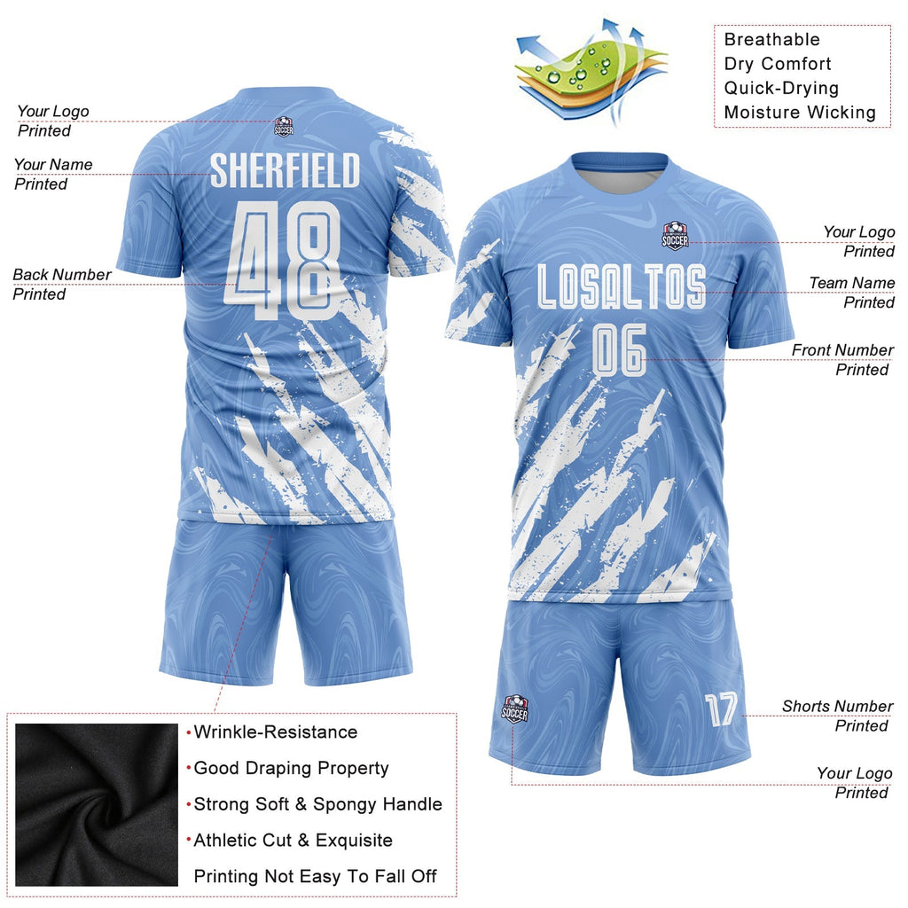 Custom Soccer Jersey - Light Blue White Sublimation Uniform product image 3