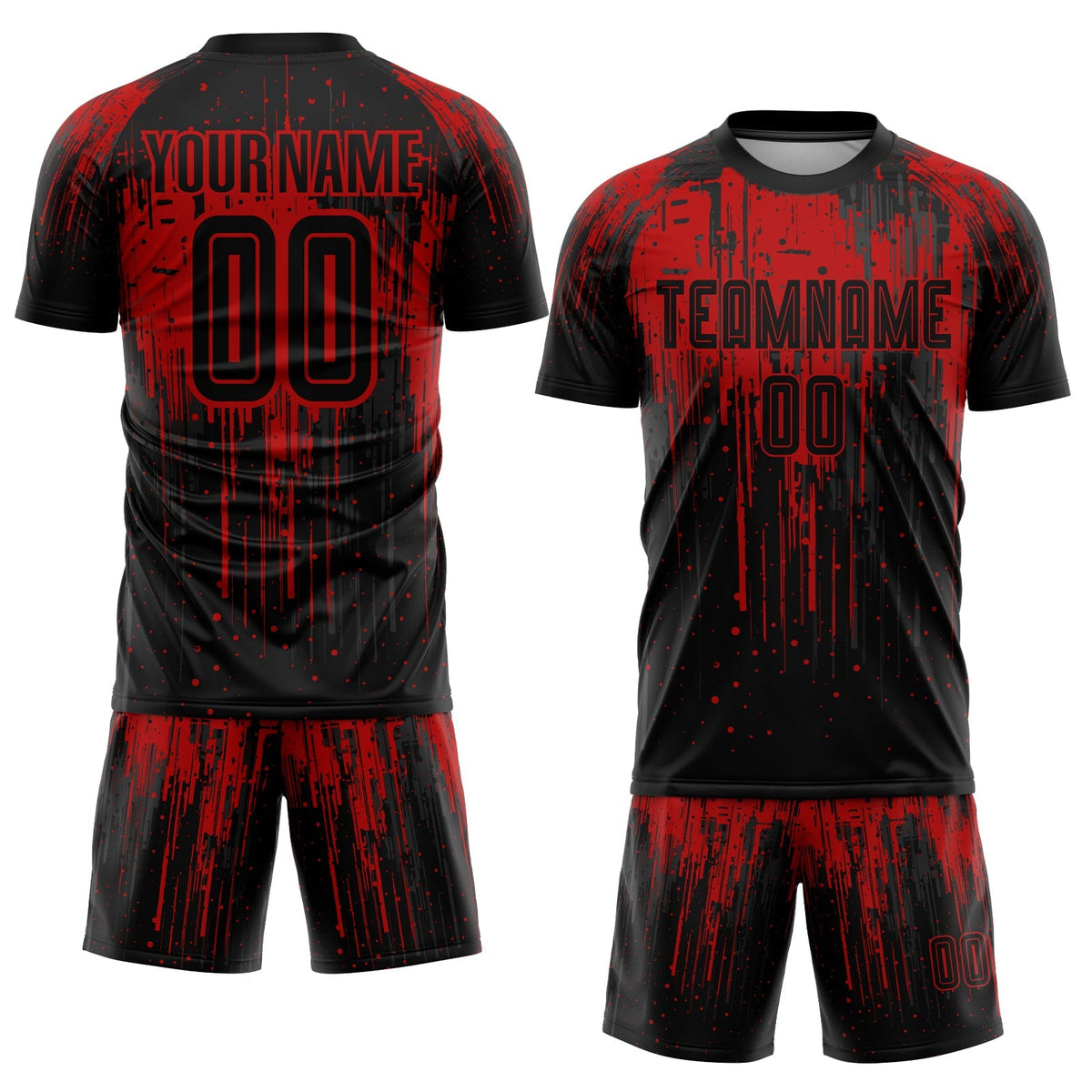 Custom Soccer Jersey - Red Black Sublimation Uniform product image 2