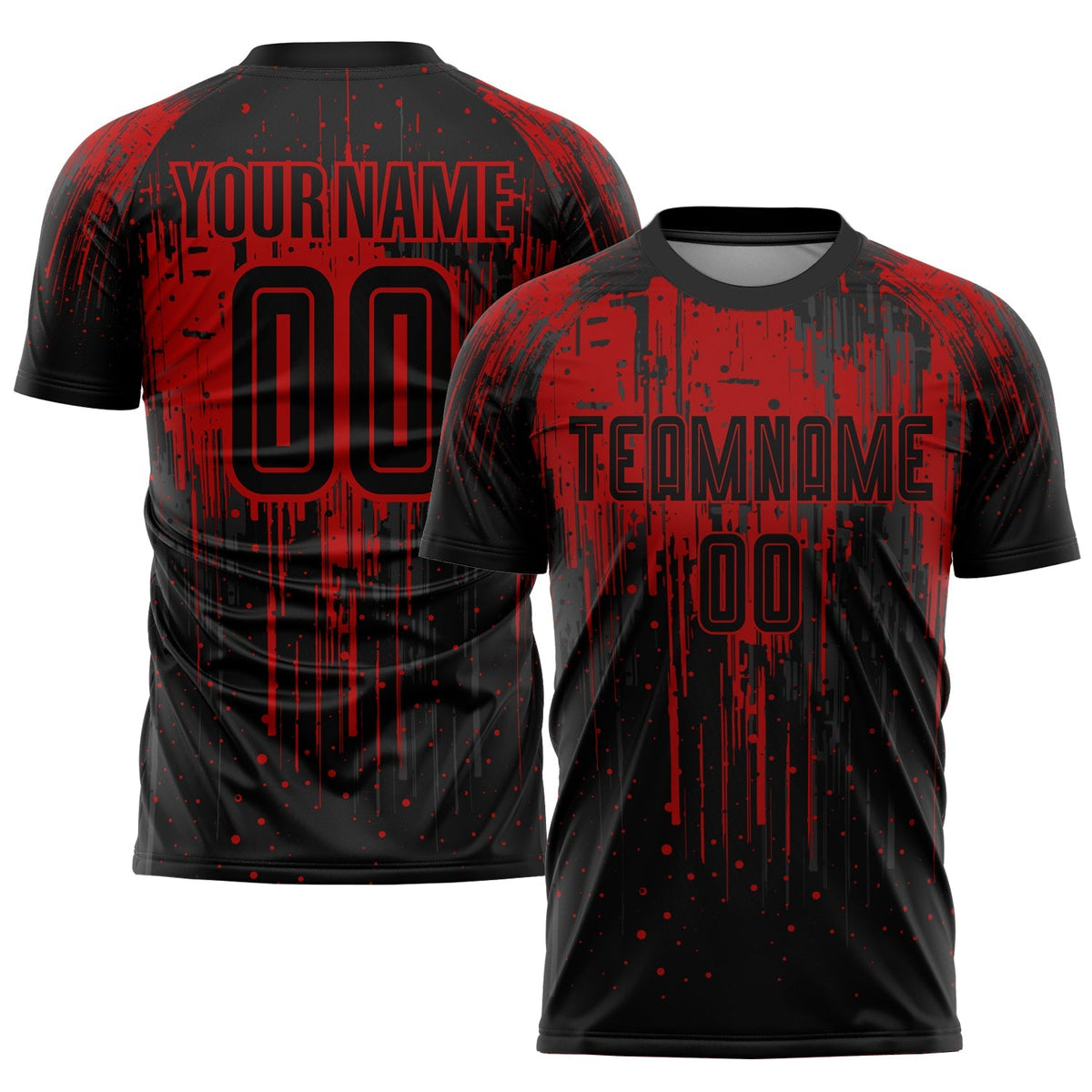 Custom Soccer Jersey - Red Black Sublimation Uniform product image 1