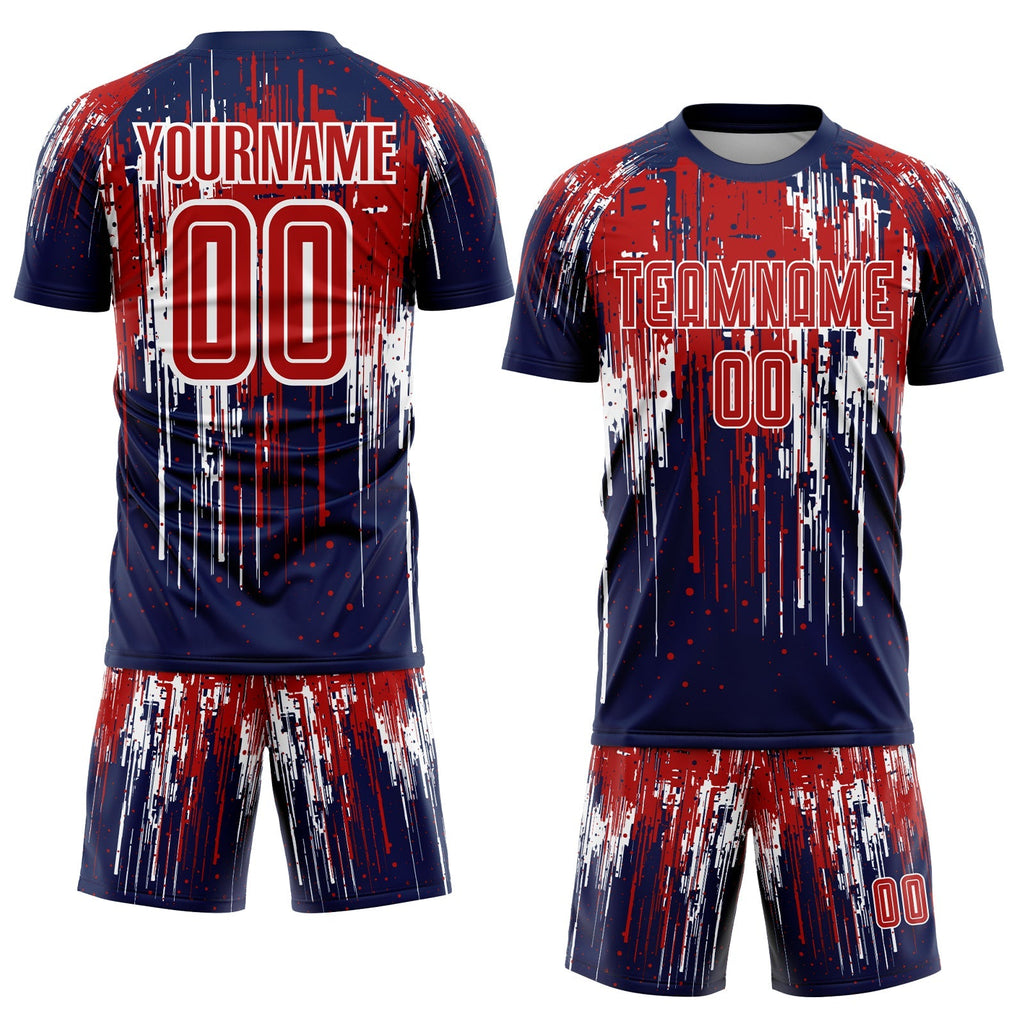 Custom Soccer Jersey - Red Royal-White Sublimation Uniform product image 2