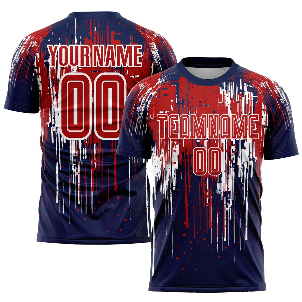 Custom Soccer Jersey - Red Royal-White Sublimation Uniform product image 1