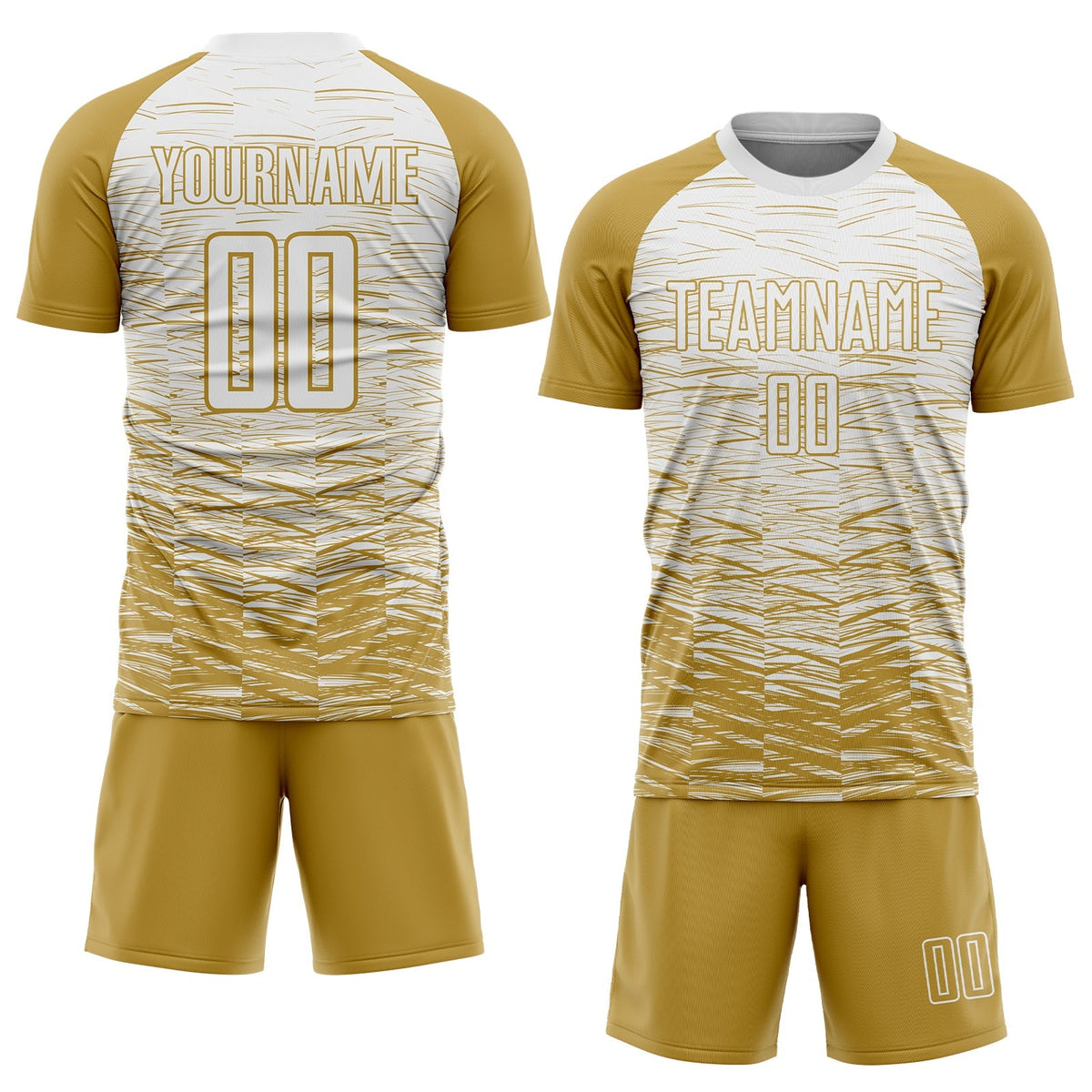 Custom Soccer Jersey - Old Gold White Sublimation Uniform product image 2