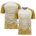 Custom Soccer Jersey - Old Gold White Sublimation Uniform product image 1