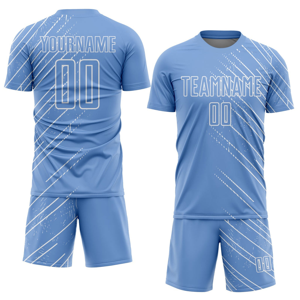 Custom Soccer Jersey - Light Blue White Lines Sublimation product image 2