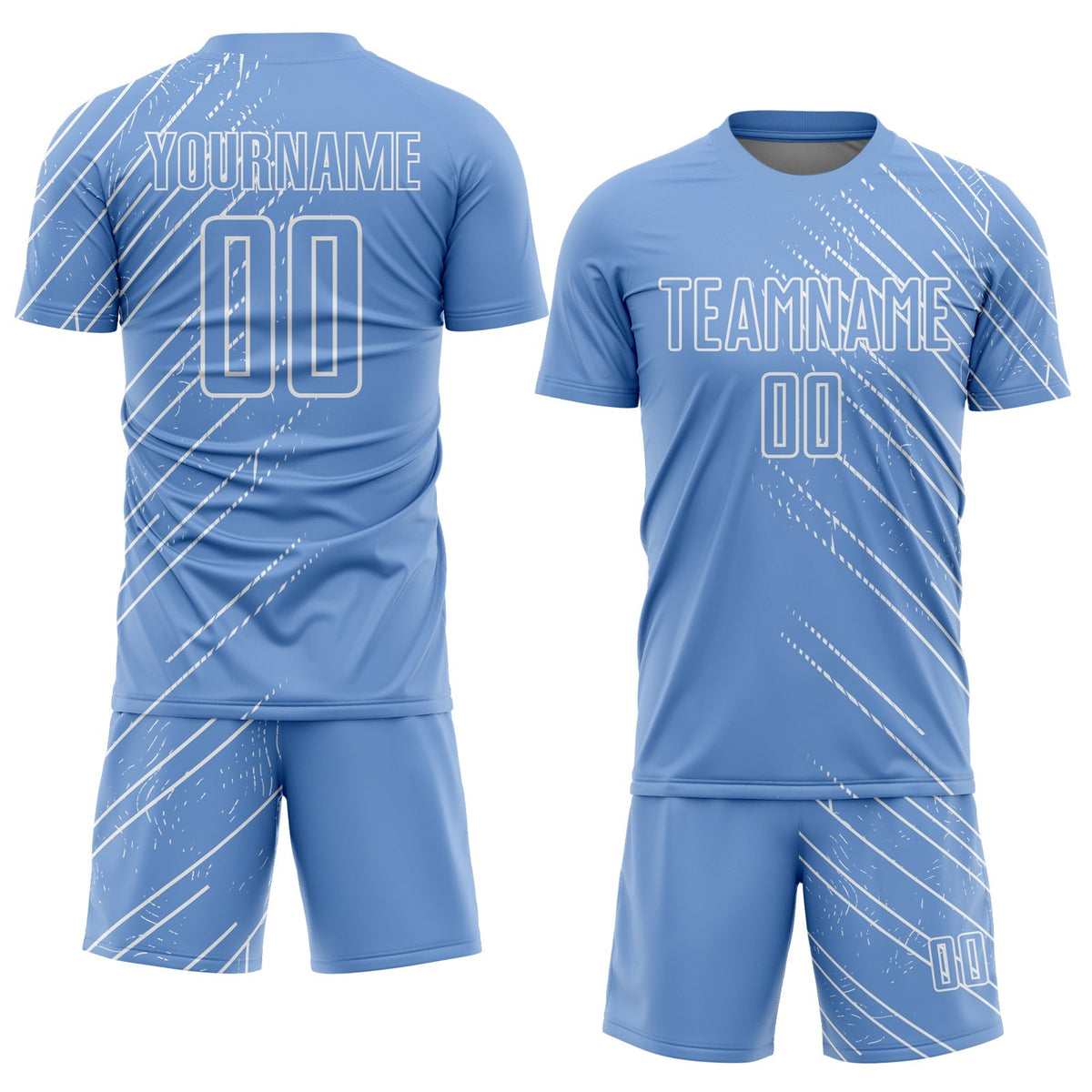 Custom Soccer Jersey - Light Blue White Lines Sublimation product image 2