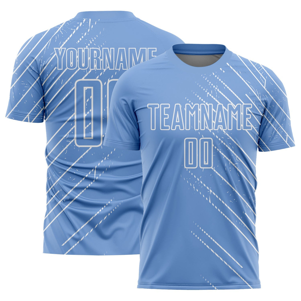 Custom Soccer Jersey - Light Blue White Lines Sublimation product image 1