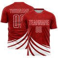 Custom Soccer Jersey - Red White Wind Shapes Sublimation product image 1