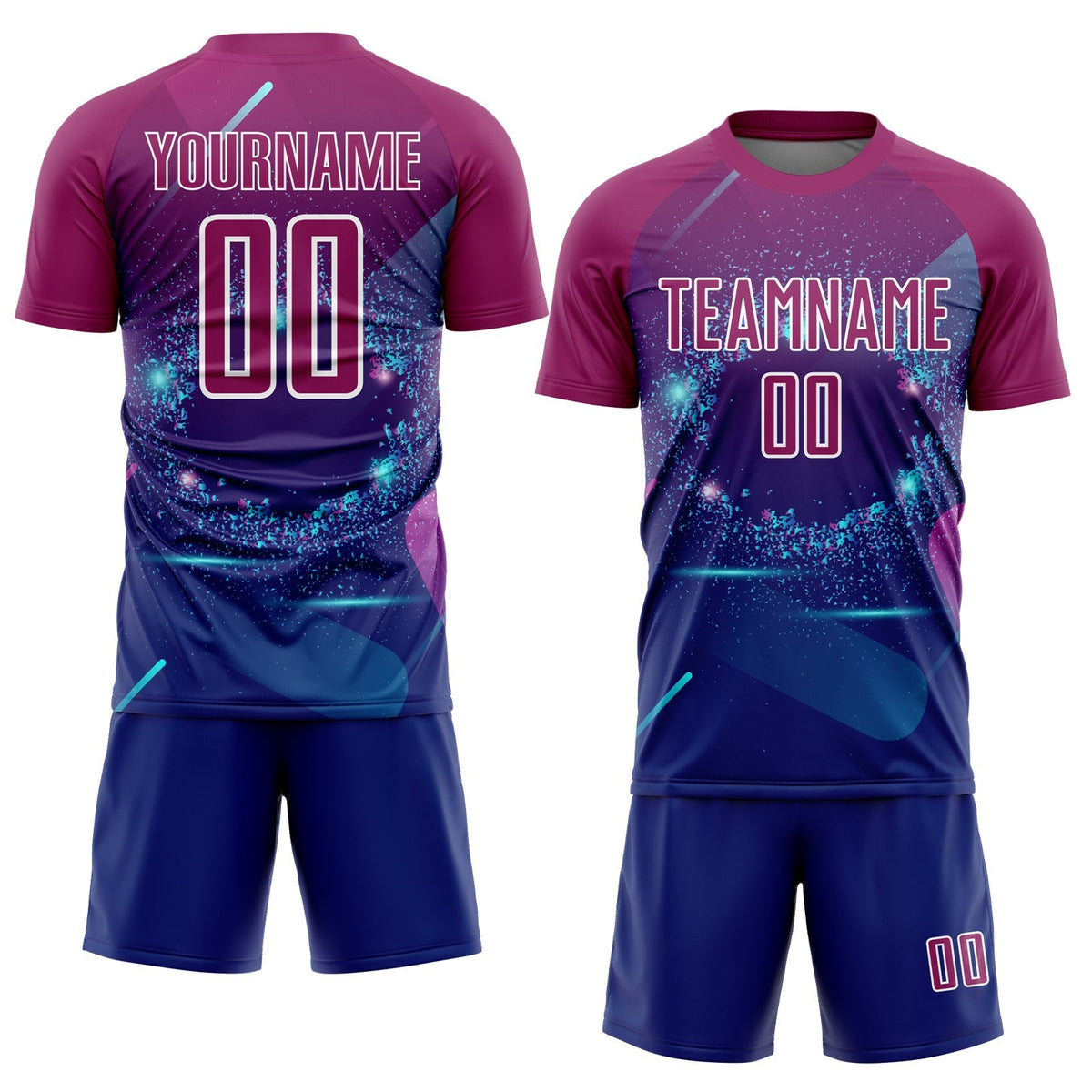 Custom Soccer Jersey - Royal Purple-White Stars And Lines product image 2
